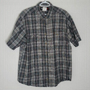 Wrangler Riggs workwear XL button down plaid short sleeve shirt